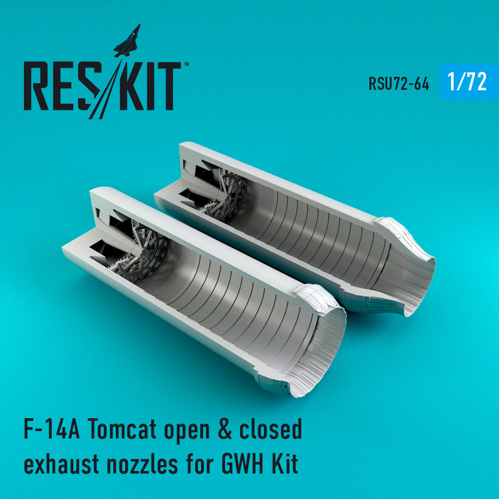 Grumman F-14A Tomcat open and closed exhaust nozzles (designed to be used with Great Wall Hobby kits) (Reskit sold out August 2024)