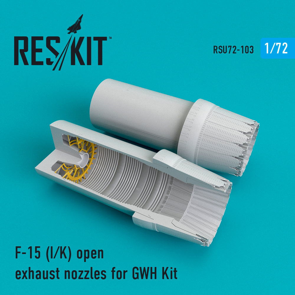 McDonnell F-15I/K open exhaust nozzles (designed to be used with Great Wall Hobby kits)(discontinued by Reskit June 2025)