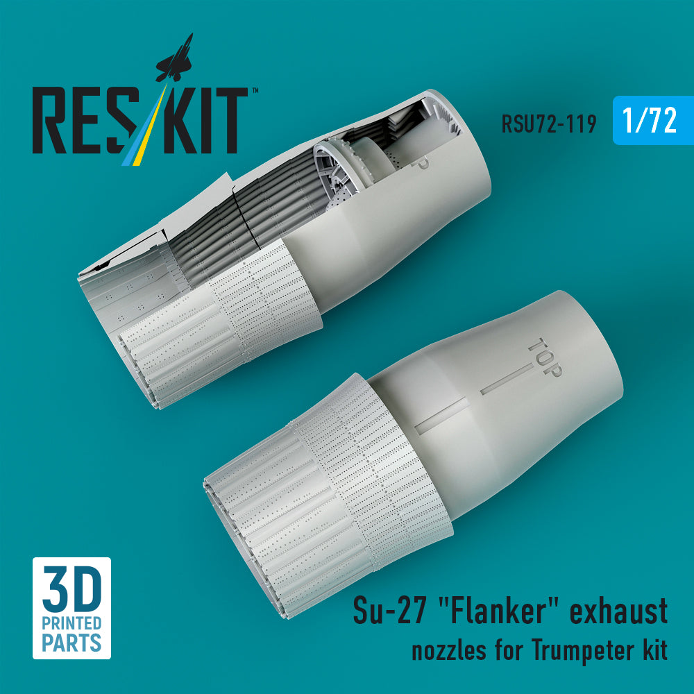 Sukhoi Su-27 Flanker exhaust nozzles (designed to be used with Trumpeter kits) 3D-Printed