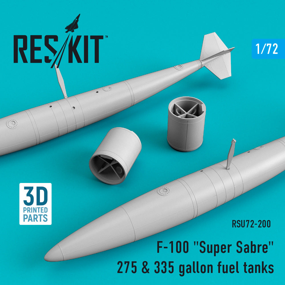 North-American F-100D 'Super Sabre' 275 & 335 gallon fuel tanks (designed to be used with Esci, Hasegawa and Italeri kits)