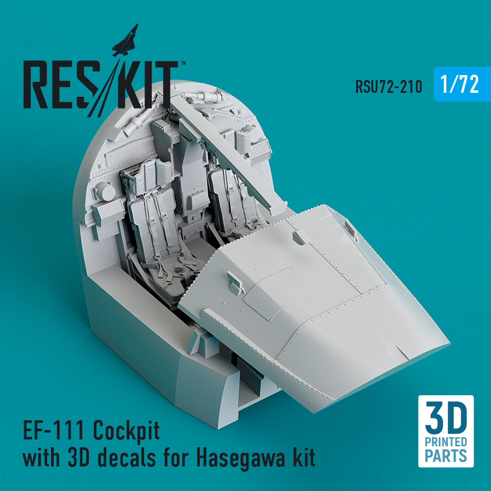 General-Dynamics EF-111 Cockpit with (3D- Printed decals) (designed to be used with Hasegawa kits) 3D-Printed
