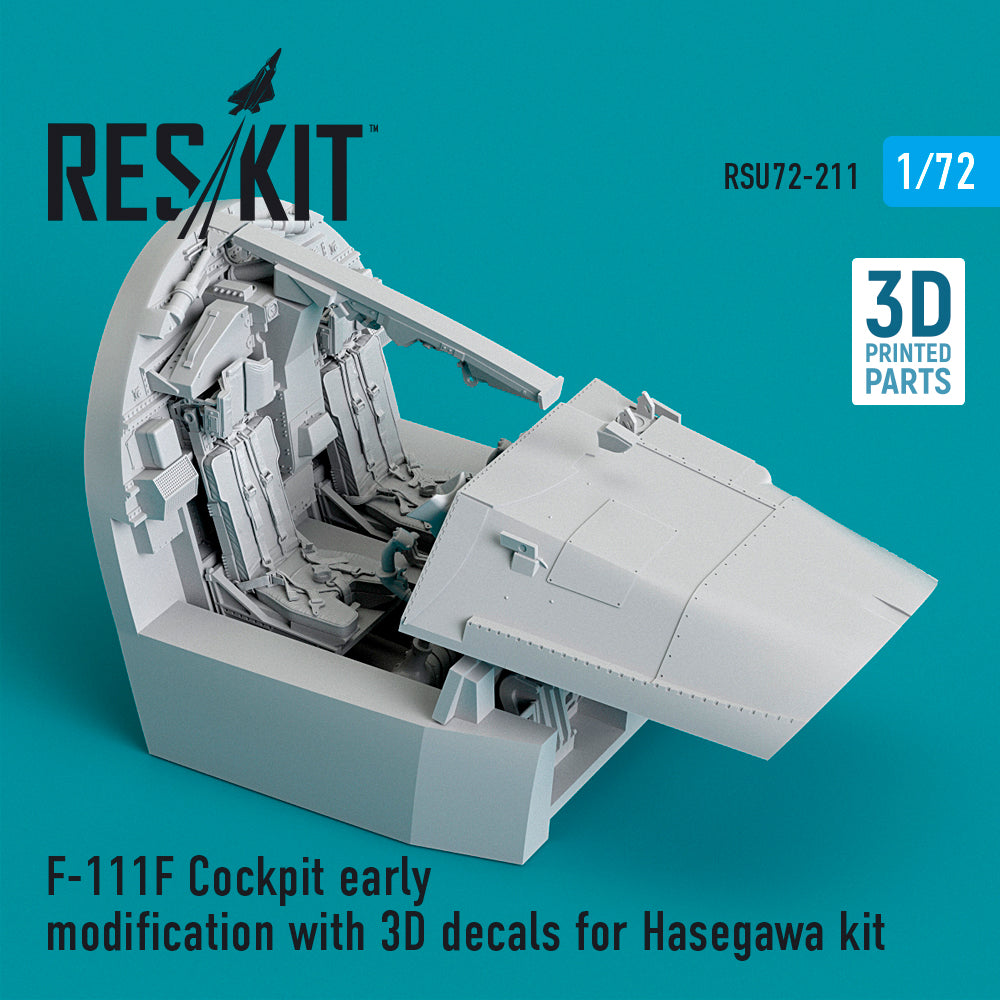 General-Dynamics F-111F Cockpit early modification with (3D- Printed decals) (designed to be used with Hasegawa kits) 3D-Printed