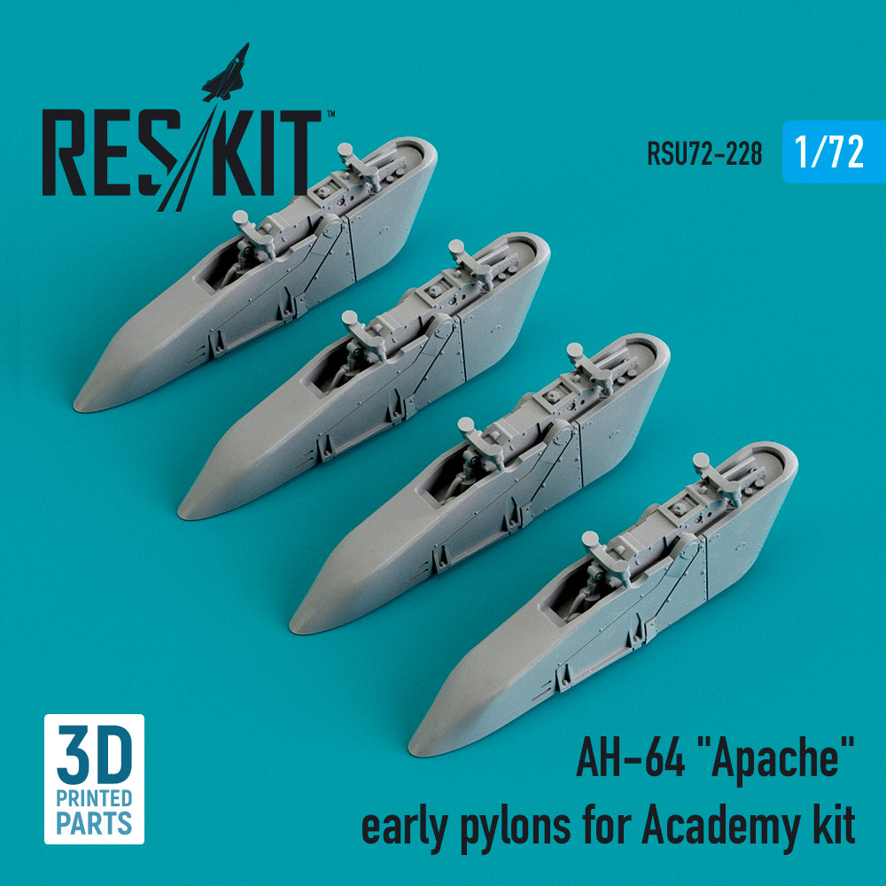 Bell/Boeing AH-64 Apache early pylons (designed to be used with Academy kits) 3D-Printed)