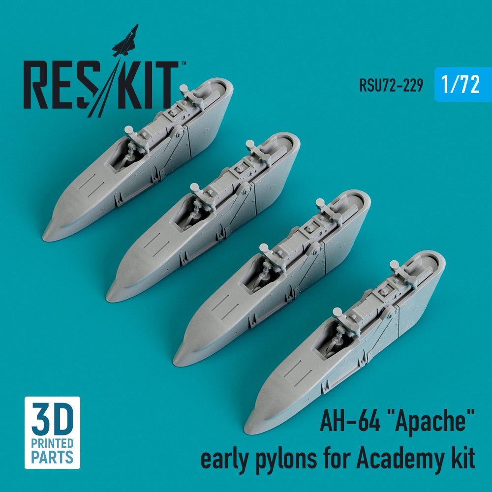 Bell/Boeing AH-64 Apache late pylons (designed to be used with Academy kits) 3D-Printed)
