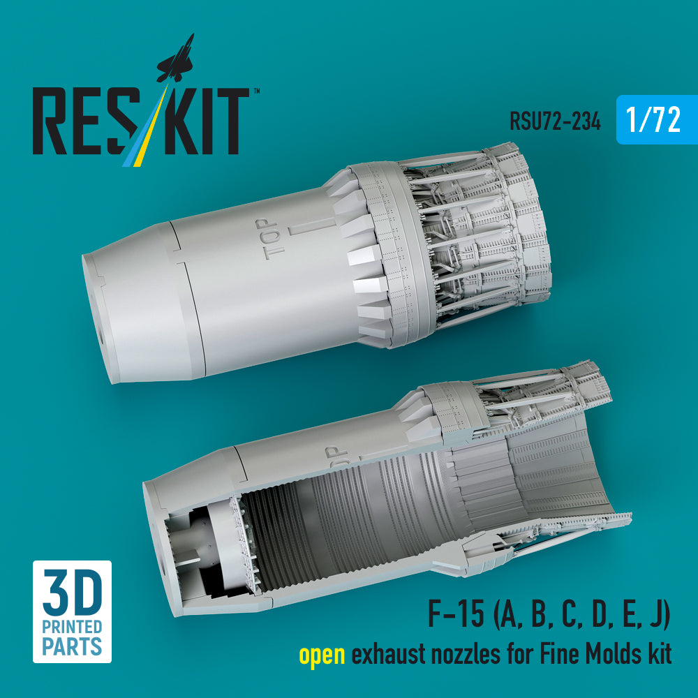 McDonnell F-15 Eagle open exhaust nozzles (designed to be used with Fine Molds kits) 3D-Printed [ (F-15A, F-15B, F-15C, F-15D, F-15E, F-15J)