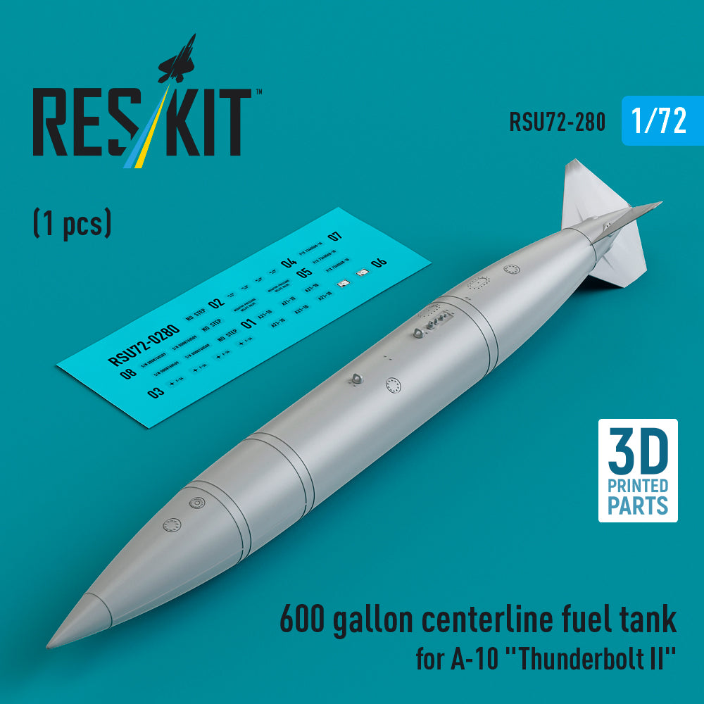 600 gallon centerline fuel tank for Fairchild A-10 Thunderbolt II (1 pcs) (3D-Printed)