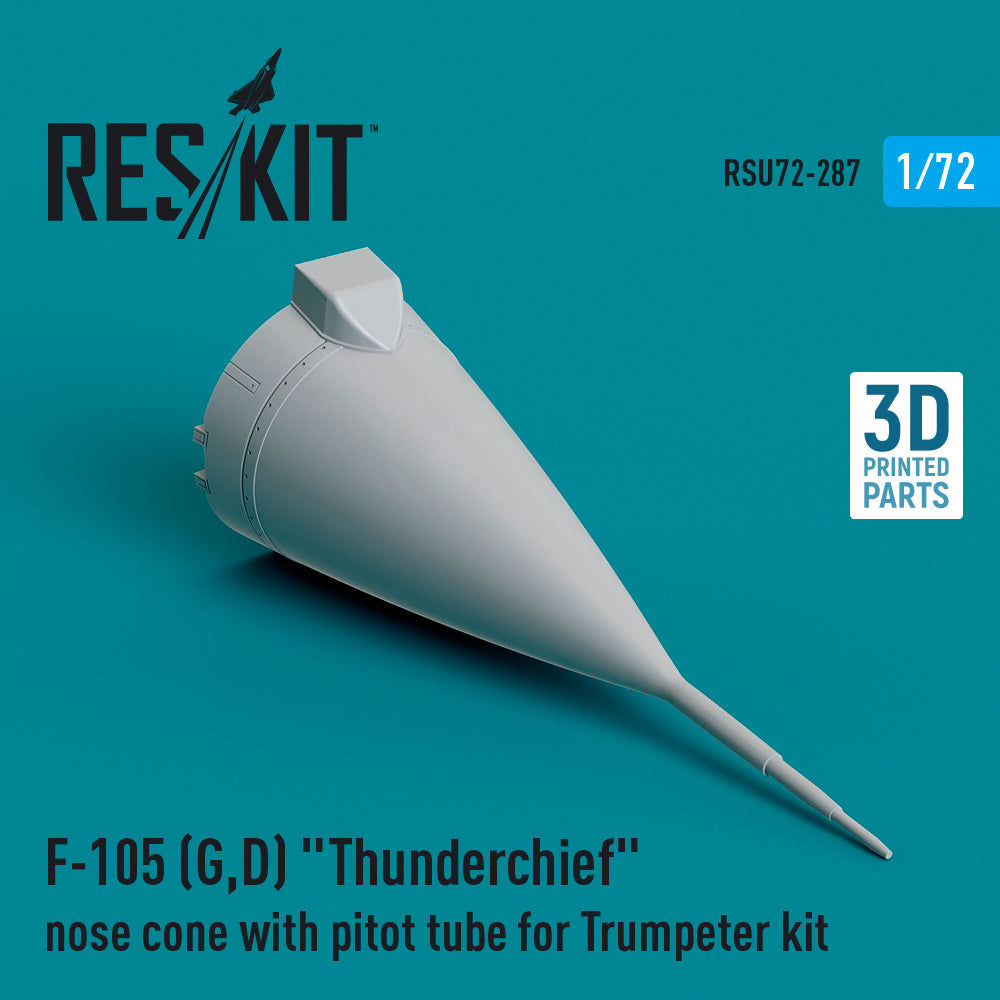 Republic F-105D/F-105G Thunderchief nose cone with pitot tube (designed to be used with Trumpeter kits)(3D-Printed)