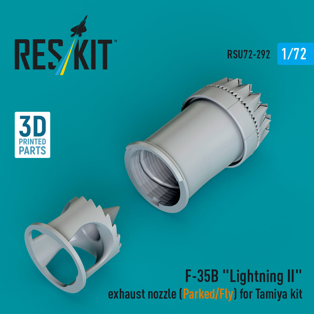 Lockheed-Martin F-35B Lightning II exhaust nozzle (Parked/Fly) (designed to be used with Tamiya kits) (3D-Printed)