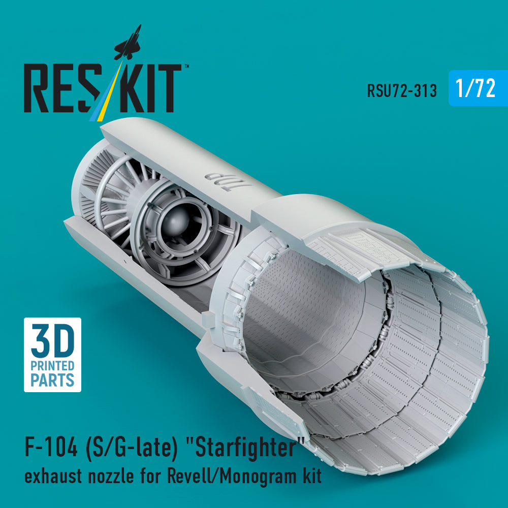 Lockheed F-104S/F-104G-late) Starfighter exhaust nozzle for Revell/Monogram kit 3D-Printed