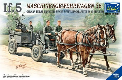 IF.5 Maschinengwehrwagen 36. German Horse Drawn MG Wagen with Zwillingslafette 36 (3 Figures)
