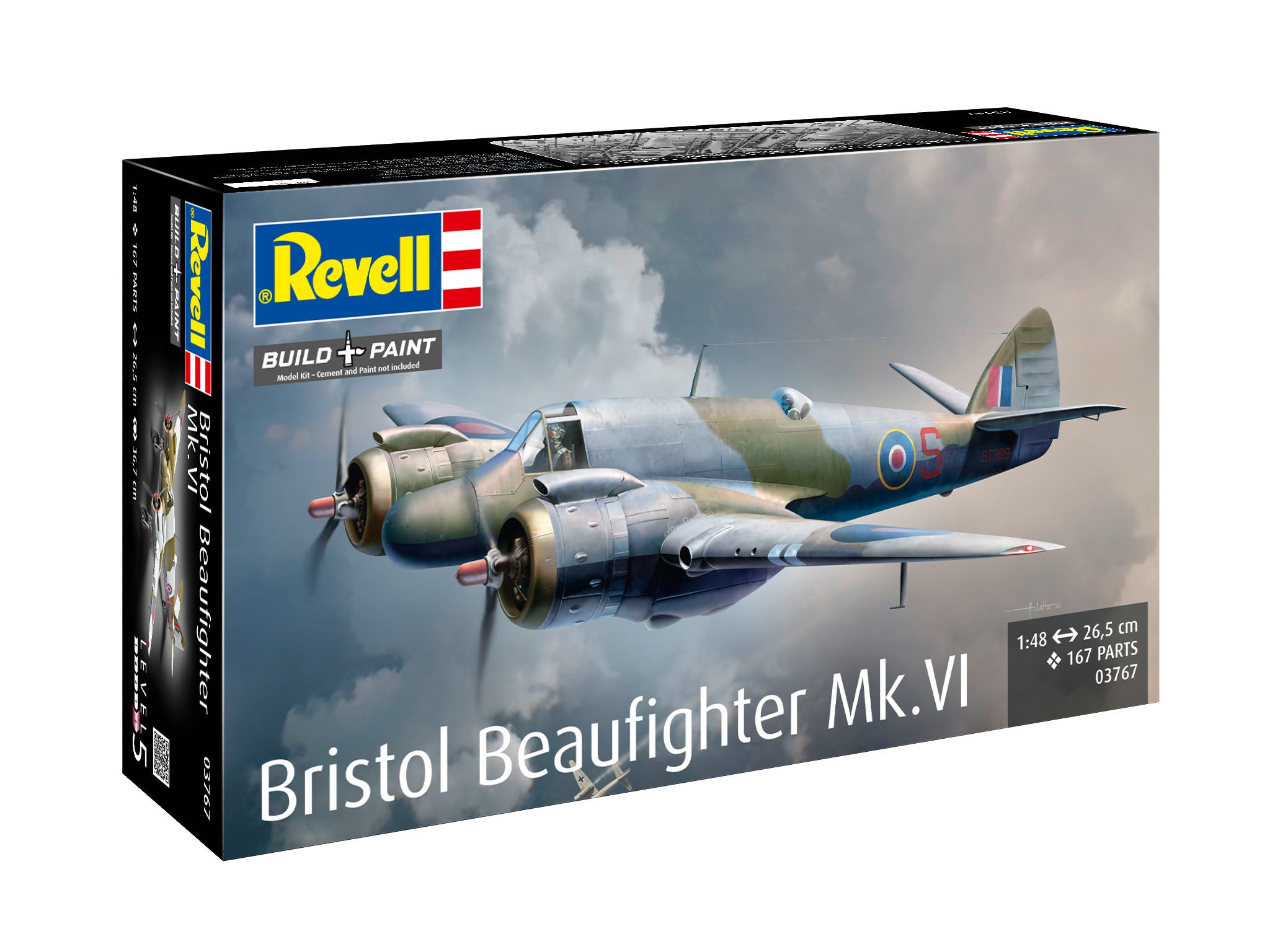 Revell model kit packaging of a Bristol Beaufighter Mk.VI airplane