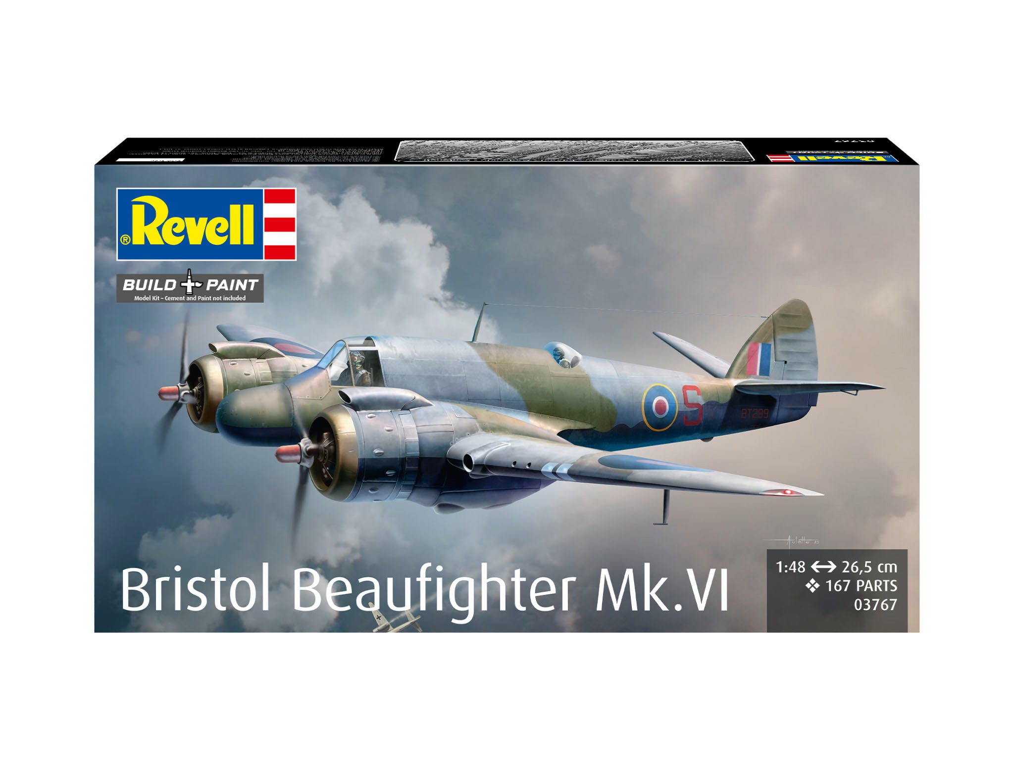 Revell model kit box for Bristol Beaufighter Mk.VI airplane