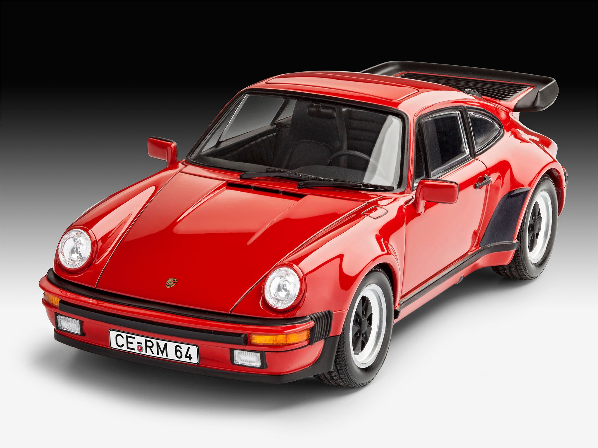 Red Porsche model car on a white background