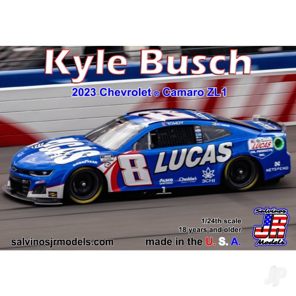 Salvinos JR Models 1:24 Richard Childress Racing Kyle Busch 2023 Camaro "Lucas Oil" (SALRCC2023KBL)