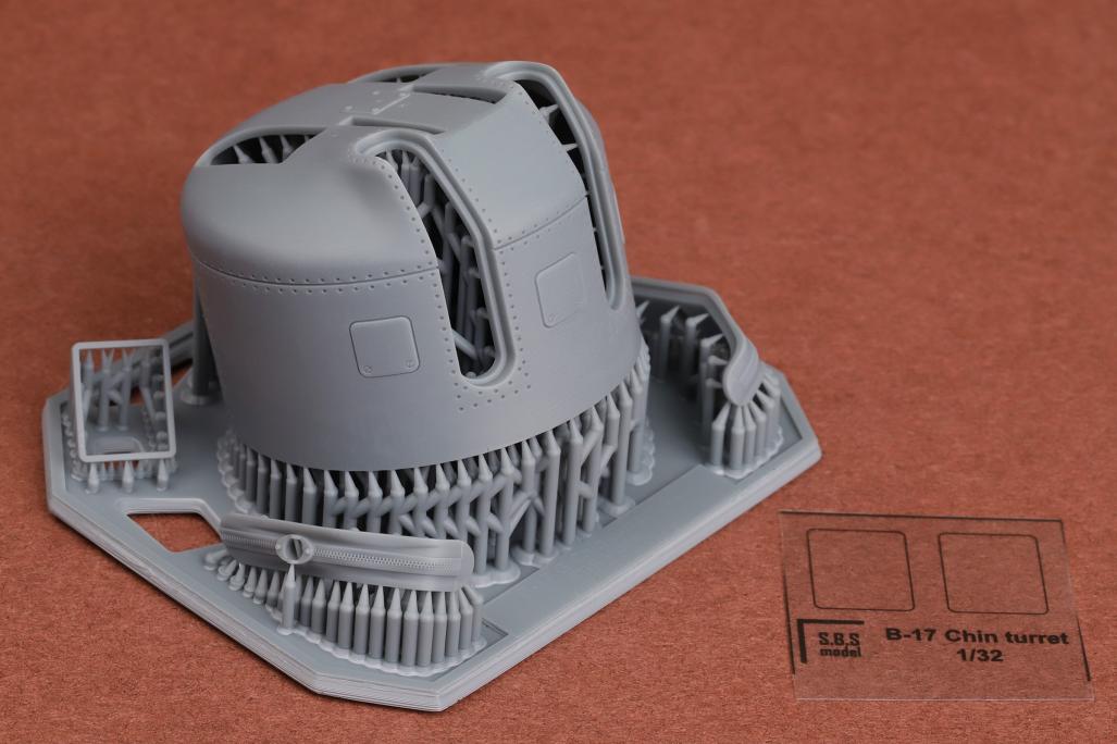 Boeing B-17G Flying Fortress chin turret (designed to be used with Hong Kong Models kits) 3D-Printed resin