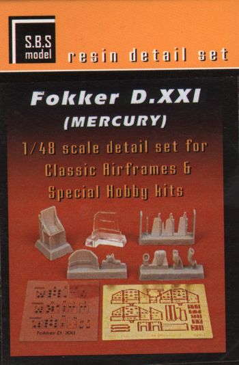 Fokker D.XXI detail set (designed to be used with Classic Airframes and Special Hobby kits)