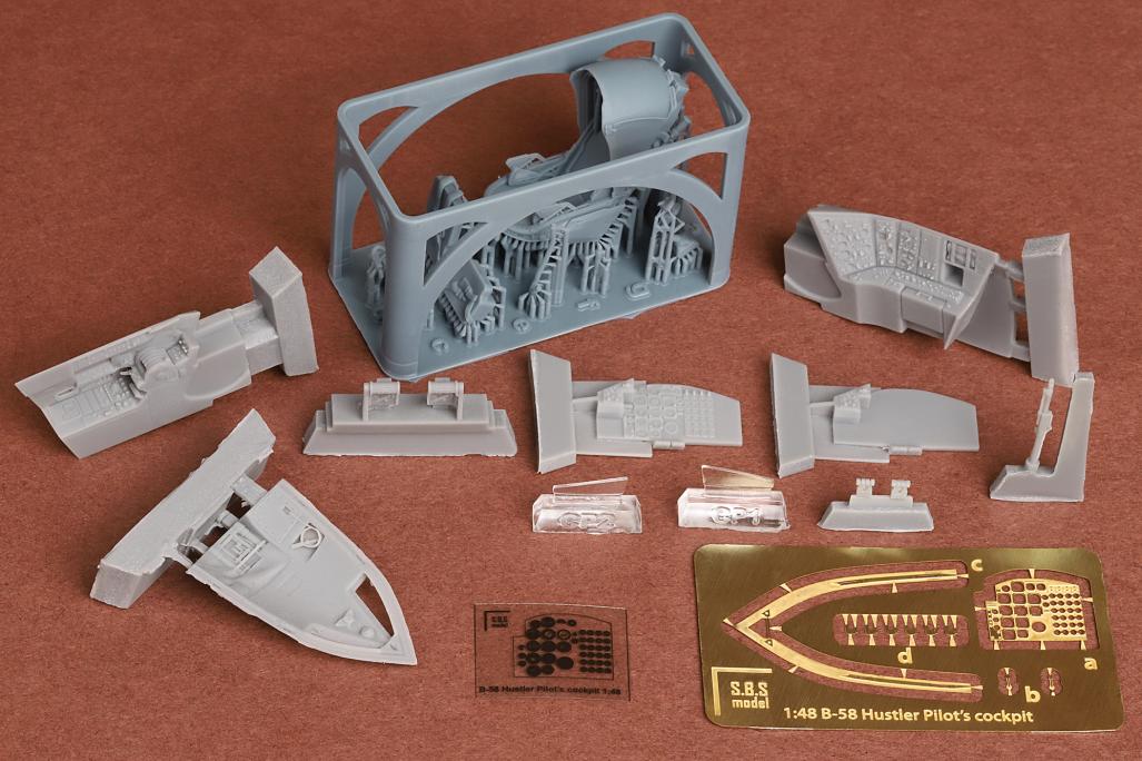 Convair B-58 Hustler pilot cockpit upgrade set with Stanley capsule resin/3D print/PE
