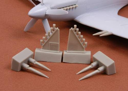 Supermarine Spitfire F Mk.22 exhaust + gun barrels (designed to be used with Airfix kits)