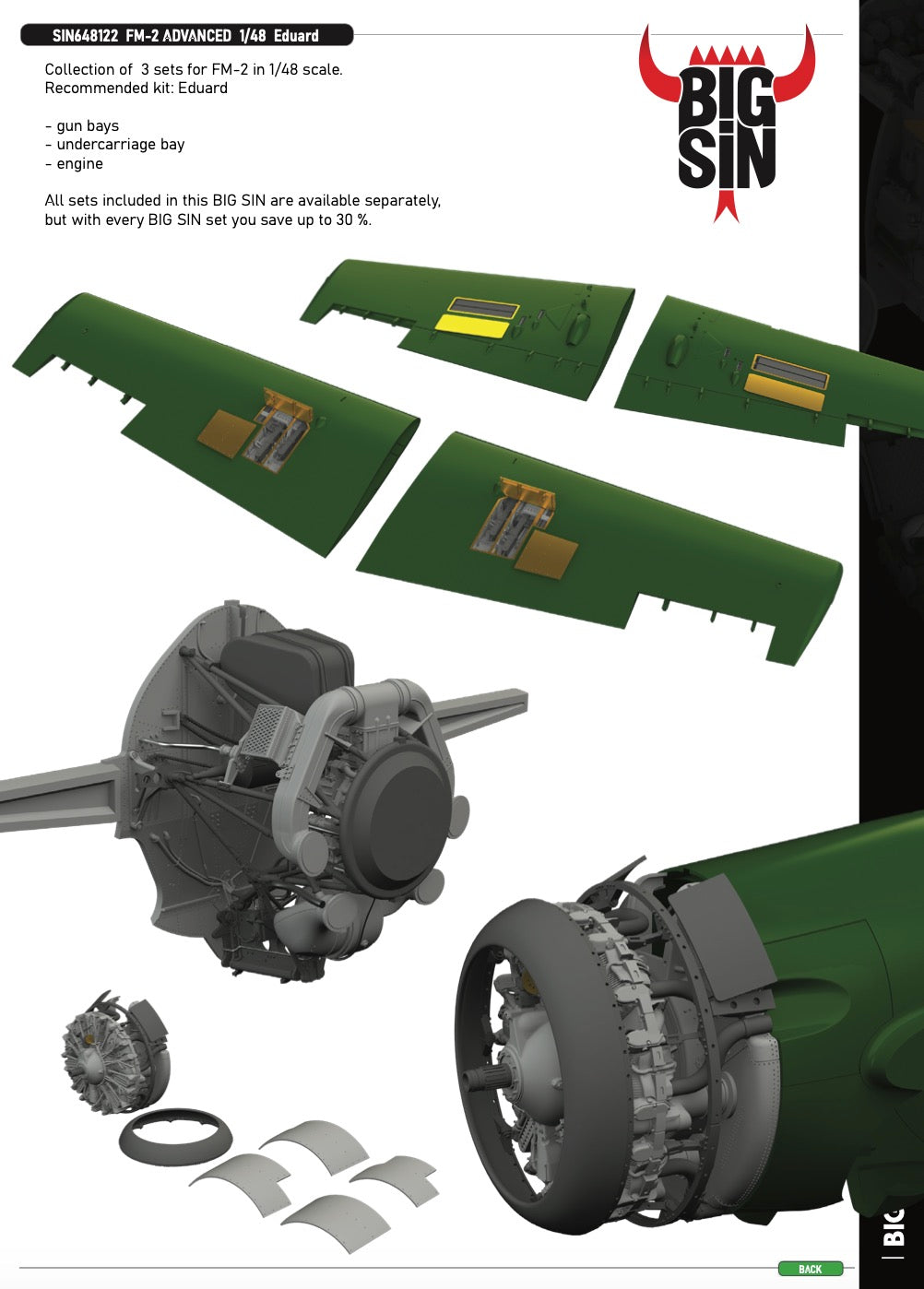 Grumman FM-2 Wildcat ADVANCED SET (designed to be used with Eduard kits)