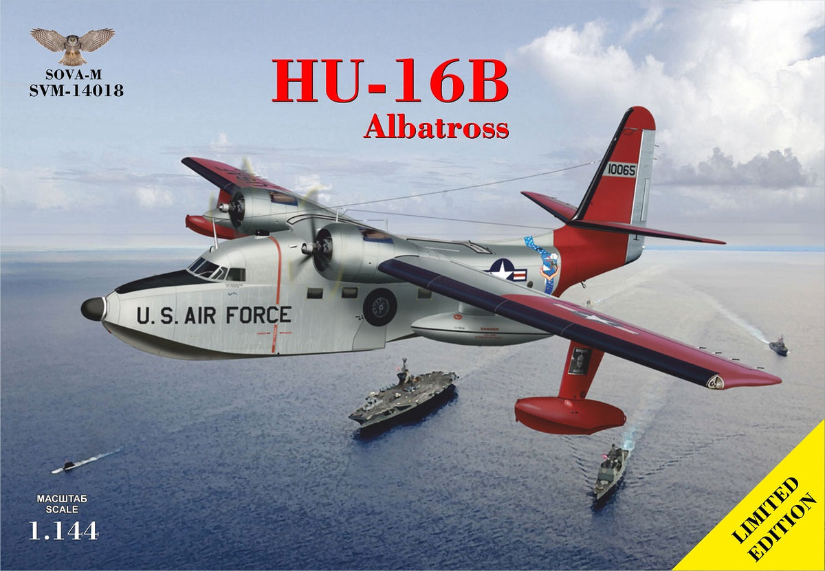 HU-16B 'Albatross' flying boat (2 x USA/ GER / CANADA)Content:NEW MOLDSover 80 partsDecal sheet for 4 liveries (2 x USA / Germany / Canada)