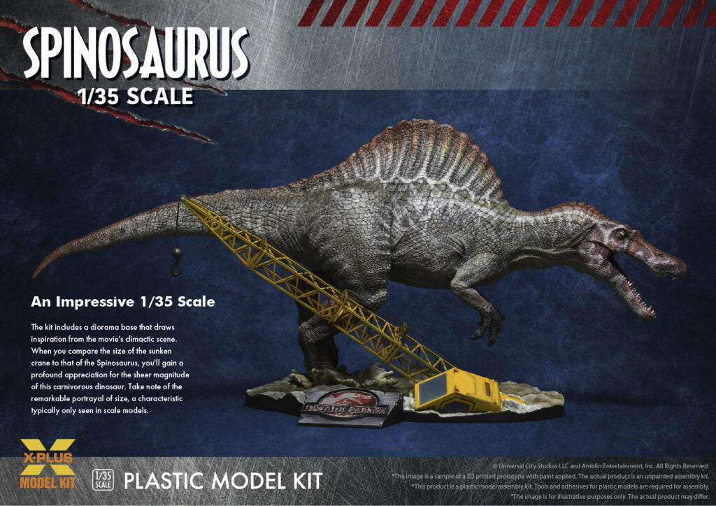 X-PLUS 1/35 Jurassic Park 3 Spinosaurus Plastic Model Kit 411-200099