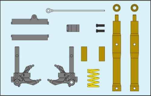 Yamaha YZR-M1 '05 Front Fork Set (designed to be used with Tamiya kits TA14104)
