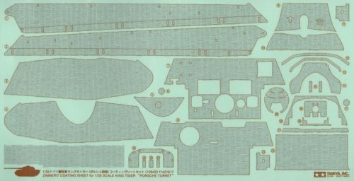 Pz.Kpfw.VI King Tiger Sd.Kfz.182 with Porsche Turret Zimmerit Sheet (designed to be used with Tamiya kits)
