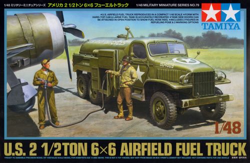 U.S. 2 1/2 Ton 6x6 Airfield Fuel Truck. Includes 3 Figures