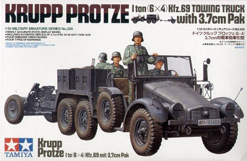 Krupp-Protze Kfz.69 1 ton (6 x 6) towing truck with 37mm Pak