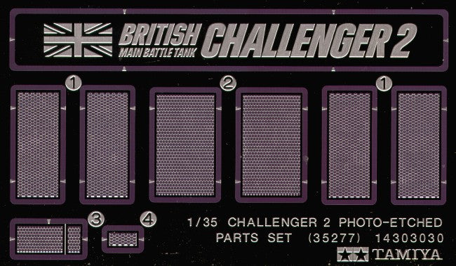 British Challenger 2 Grille set (designed to be used with Tamiya kits)