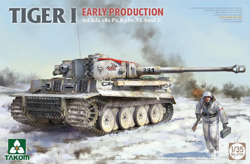 Takom 1/35 German Army Tiger I Early Big Box Limited Edition (2 Tanks 2 Figures) TAK2195W