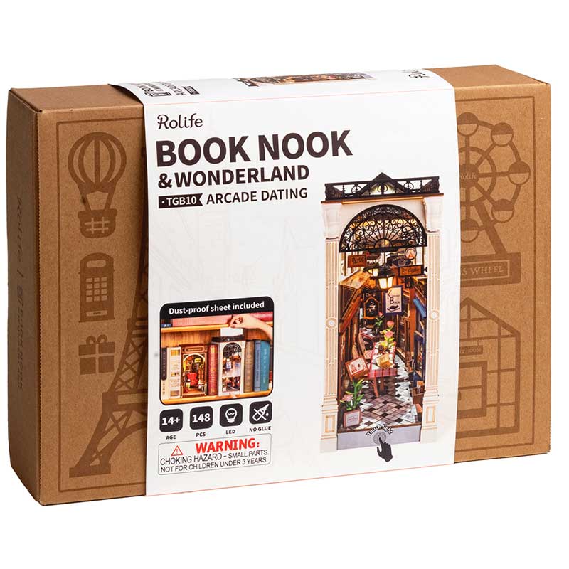 ROBOTIME Rolife Arcade Dating Book Nook DIY Miniature Dollhouse Craft Kit TGB10