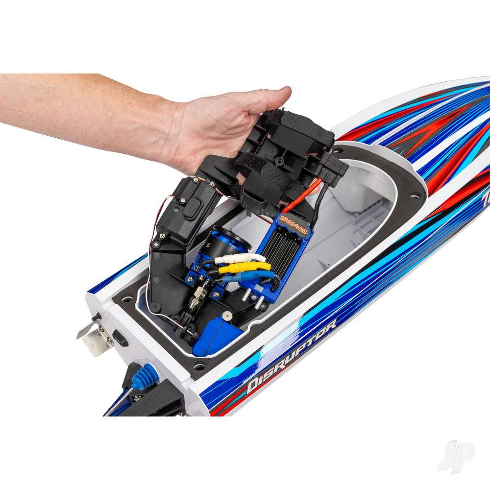 Traxxas Disruptor 4S VXL 1:10 26in Electric Brushless Race Boat with Rapid Right, Blue (TRX106064-4-BLUE)