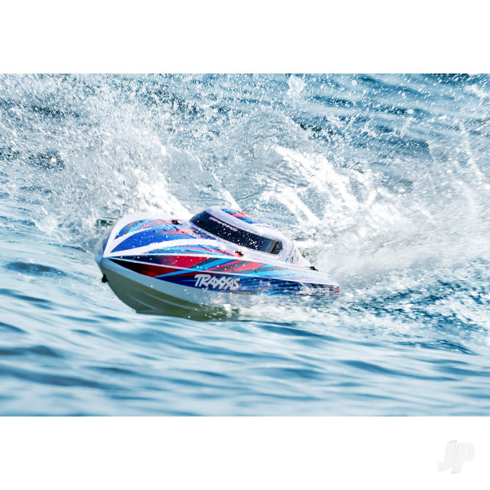 Traxxas Disruptor 4S VXL 1:10 26in Electric Brushless Race Boat with Rapid Right, Blue (TRX106064-4-BLUE)