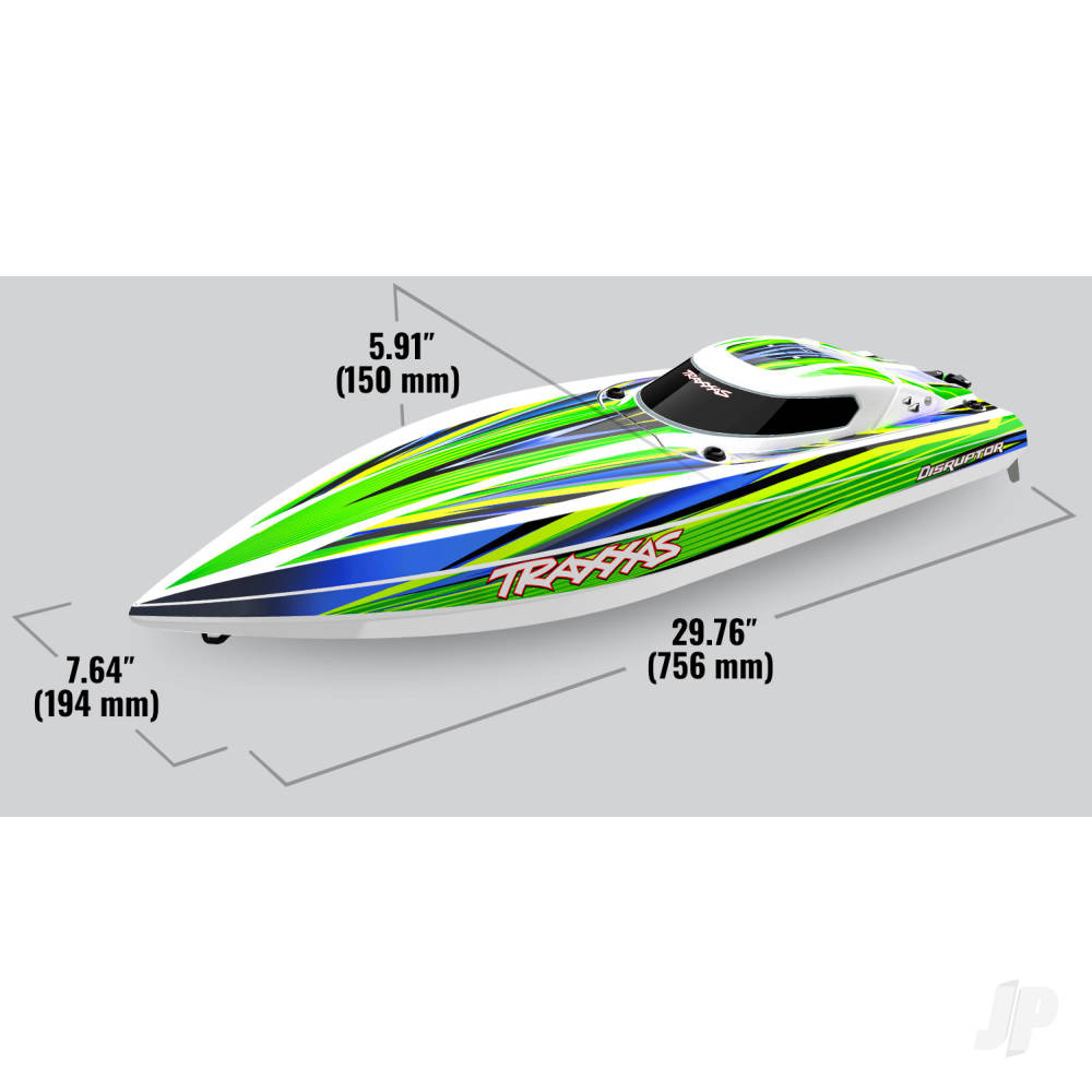 Traxxas Disruptor 4S VXL 1:10 26in Electric Brushless Race Boat with Rapid Right, Blue (TRX106064-4-BLUE)