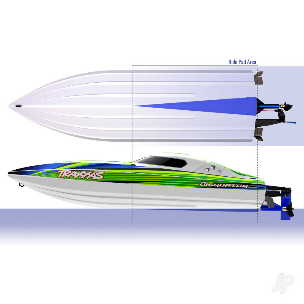 Traxxas Disruptor 4S VXL 1:10 26in Electric Brushless Race Boat with Rapid Right, Green (TRX106064-4-GRN)