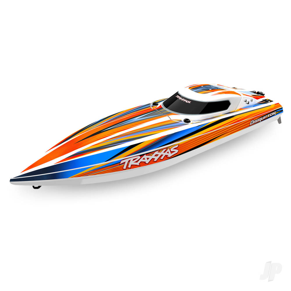 Traxxas Disruptor 4S VXL 1:10 26in Electric Brushless Race Boat with Rapid Right, Orange (TRX106064-4-ORNG)