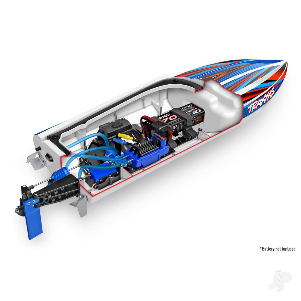 Traxxas Disruptor 4S VXL 1:10 26in Electric Brushless Race Boat with Rapid Right, Pink (TRX106064-4-PINK)