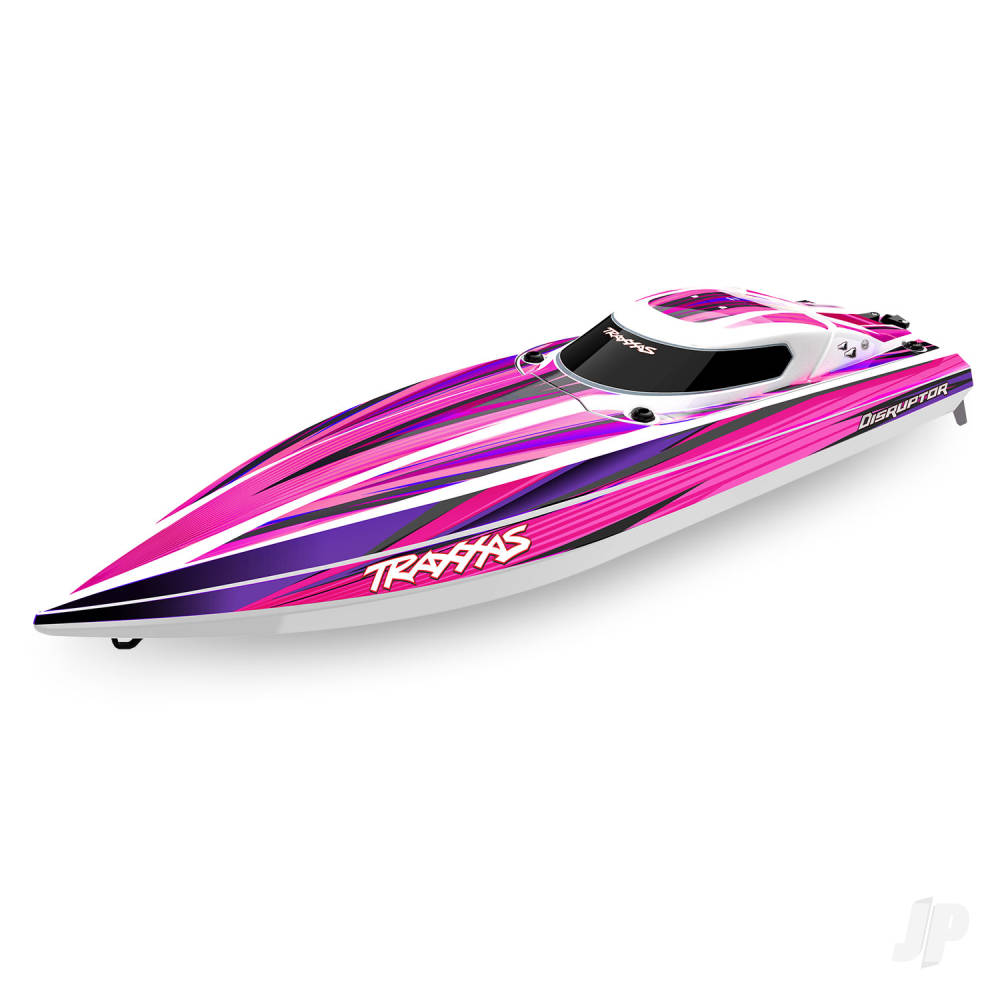 Traxxas Disruptor 4S VXL 1:10 26in Electric Brushless Race Boat with Rapid Right, Pink (TRX106064-4-PINK)