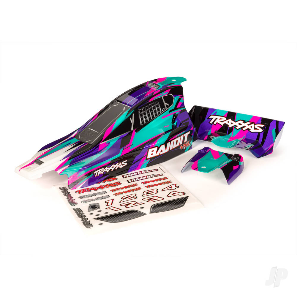 Traxxas Body, Bandit VXL, purple/ wing (painted, decals applied) TRX2436T