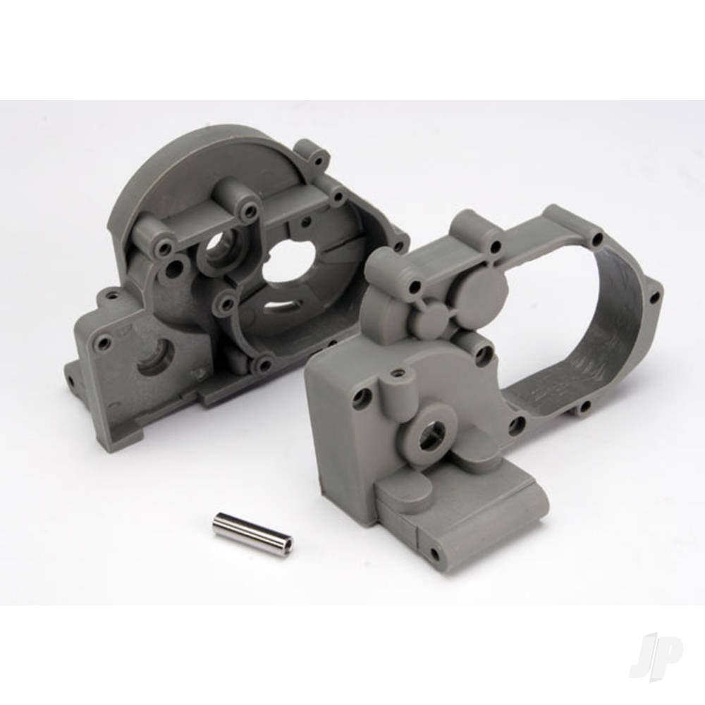 Traxxas Gearbox halves (left & right) (grey) with idler gear shaft TRX3691A