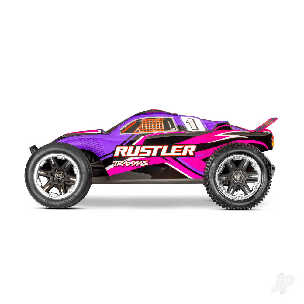 Traxxas Rustler HD 1:10 2WD RTR Electric Stadium Truck, Pink (TRX37254-8-PINK)