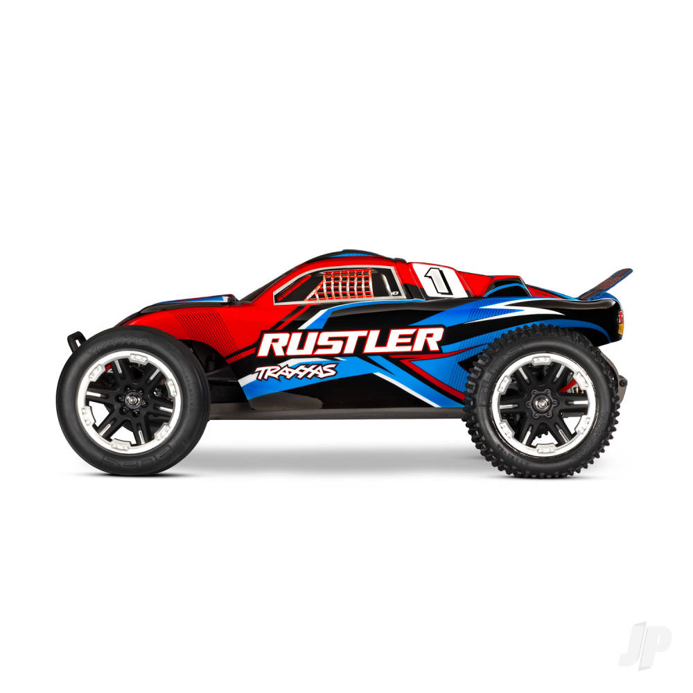 Traxxas Rustler HD 1:10 2WD RTR Electric Stadium Truck, Red (TRX37254-8-RED)