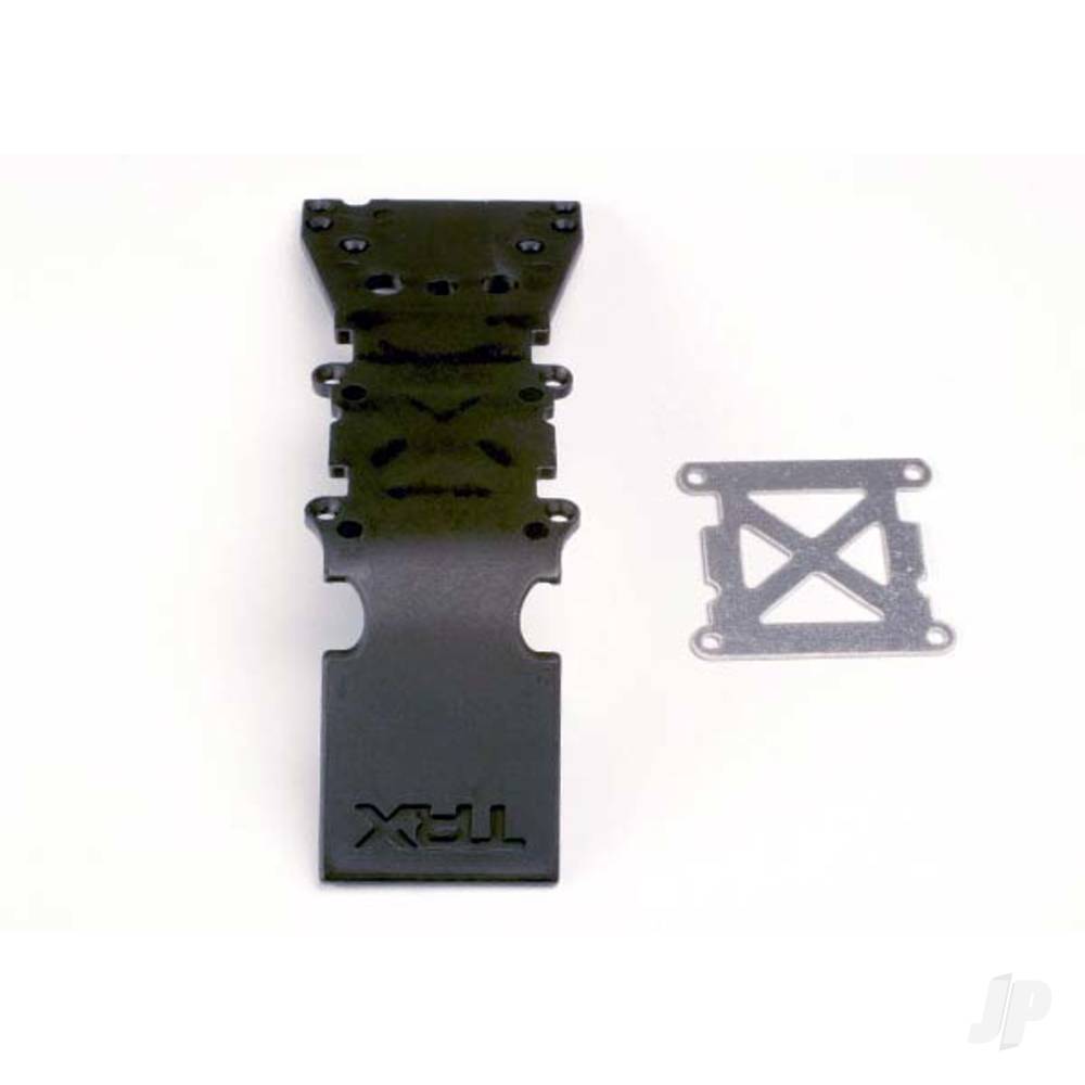 Traxxas Skid plate, Front plastic (black) / stainless Steel plate TRX4937