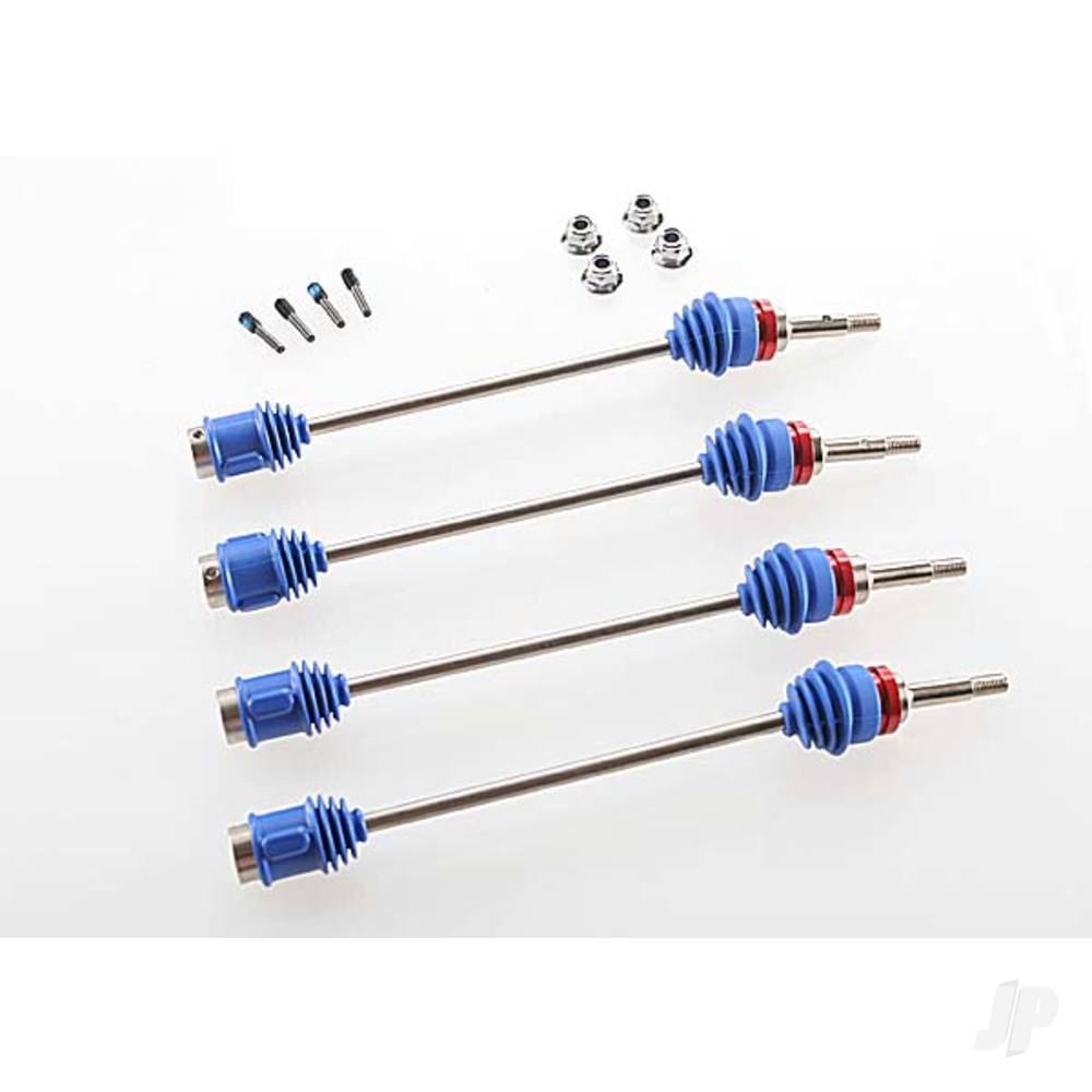 Traxxas Driveshafts, Revo / Maxx (Steel constant-velocity) (assembled with inner & outer dust boots) (for models with sealed pivot ball suspension & 3.8'' wheels) (4 pcs) TRX5451R