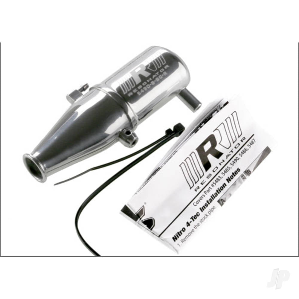 Traxxas Tuned pipe, Resonator, R.O.A.R. legal (single-chamber, enhances low to mid-rpm power) (for Revo & Slayer with TRX Racing Engines) TRX5490