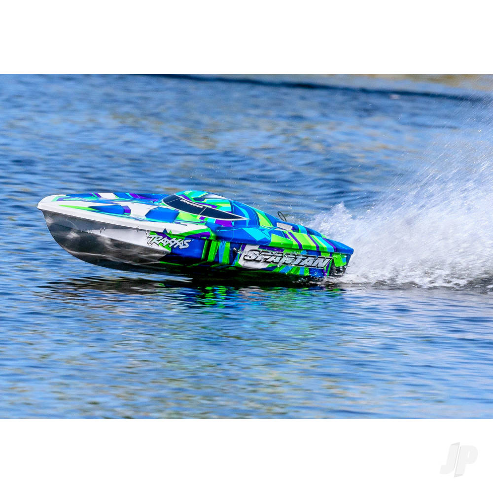 Traxxas Spartan VXL 1:10 36in Electric Brushless Race Boat, Green - TRX57076-4-GRNR