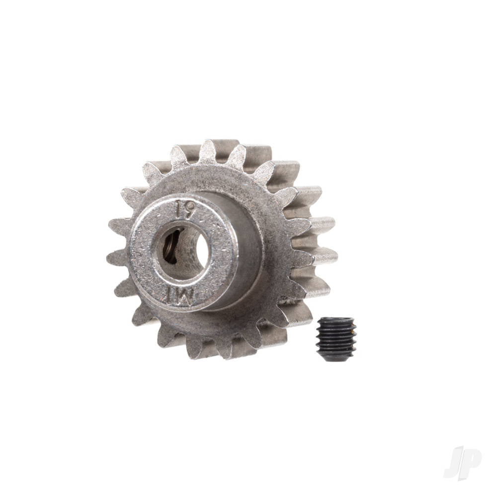 Traxxas Gear, 19-T pinion (1.0 metric pitch) (fits 5mm shaft)/ set screw (for use only with steel spur gears) TRX6480X