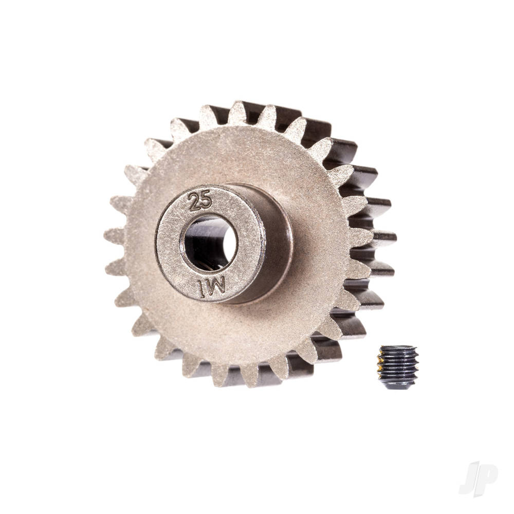 Traxxas Gear, 25-T pinion (1.0 metric pitch) (fits 5mm shaft)/ set screw (for use only with steel spur gears) TRX6492X