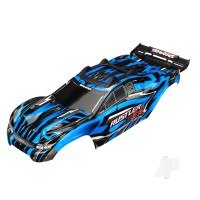 Traxxas Body, Rustler 4X4, Blue / window, grille, lights decal sheet (assembled with Front & Rear Body mounts and Rear Body support for clipless mounting) TRX6718X